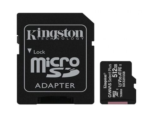 MEMORIJE KARTICE KINGSTON SDCS2/512GB/MICROSD/512GB/CLASS U3/100MB/S-85MB/S+ADAPTER